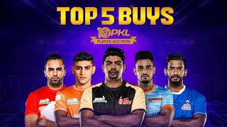 Top 5 Buys at PKL Season Player Auction  Pro Kabaddi [upl. by Viole754]