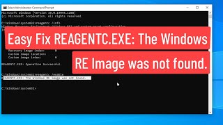 Easy Fix REAGENTCEXE The Windows RE image was not found Error [upl. by Akinom]