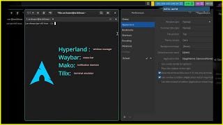 hyprland on Arch linux  tiling window manager  waybar  notification  desktop [upl. by Eladnyl276]