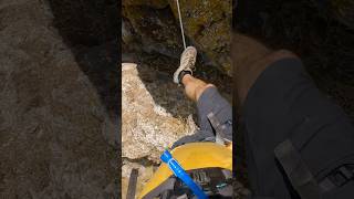 Crossing a Tibetan Bridge on a Via Ferrata in Spain shorts comares [upl. by Elleivad]