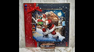 Crafting with Hunkydory Seasons Greetings Decolarge  Twas the night before Xmas  a bow front card [upl. by Assennej912]