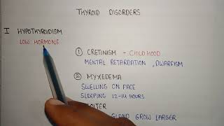 thyroid disorders  hypothyroidism and hyperthyroidism  cretinism myxedema  Graves disease [upl. by Heidt]