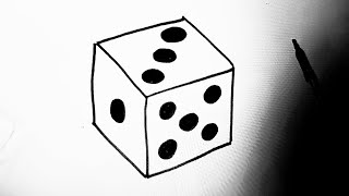 How To Draw A Dice  Dice Drawing Lesson Step By Step [upl. by Evanne]