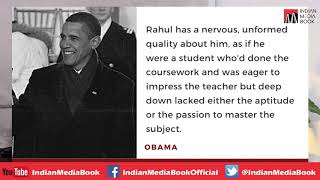 A Promised Land  Barack Obama writes about Rahul Gandhi Says He Has A Nervous Unformed Quality [upl. by Massingill]