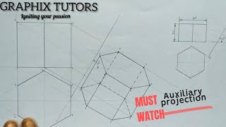 Auxiliary projection Technical drawing pt 1 [upl. by Carola]