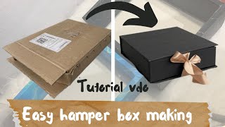 easy shirtbox making tutorial  hamper box making at home  hamperbox without foam board [upl. by Ydnolem]