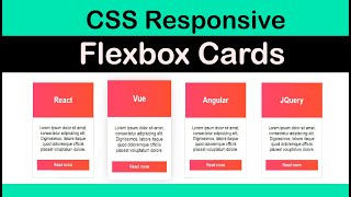 Css Flexbox Responsive Cards  Css Div Contianer  Html Css Cards [upl. by Marrissa]