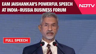 S Jaishankar Speech  EAM Jaishankars Powerful Speech At IndiaRussia Business Forum [upl. by Nosraep]