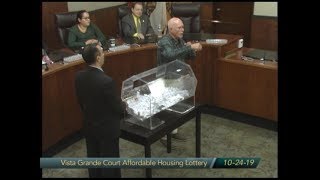 Vista Grande Court Affordable Housing Lottery 102419 [upl. by Nellek110]