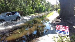 HURRICANE Milton 🌀 minor road flooding  far less damage then helene here in Dunedin fl broken mains [upl. by Niawtna930]