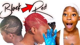 I DYED MY HAIR RED  Bleaching At Home [upl. by Eldrida]