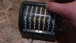 Antique adding machine show and tell  ASMR mechanical clicking soft speaking numbers [upl. by Odnaloy981]