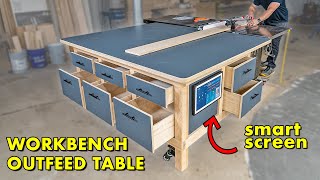 I Built The Ultimate Workbench Outfeed Table Its Smart [upl. by Fanya884]