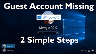 Fix Guest Account Missing in Windows 10 2 Simple Steps [upl. by Zonda]