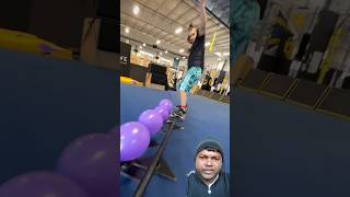 Amazing flipping balloon popping parkour jump funny tumbling bike cheer challenge shorts [upl. by Irena927]