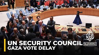 UN Security Council vote on a halt in fighting in Gaza has been delayed [upl. by Rats273]