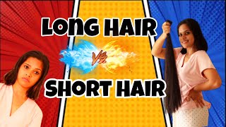 Long Hair Vs Short Hair 😂  Indhuofficial  Malayalamvine  Comedy [upl. by Ayerhs250]