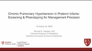 Chronic Pulmonary Hypertension in Preterm Infants Screening amp Phenotyping for Management Precision [upl. by Maud365]