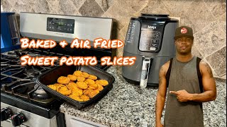 Sweet potato slices  Baked amp Air Fried [upl. by Luther562]