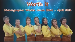 Worth It Line dancechoreo Wiwiek Johan INA  Demo SSR Dance [upl. by Alyad]