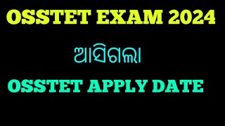 ଆସିଗଲା OSSTET 2024 Online Apply Date Published  BSE odisha  Official Notification [upl. by Yrok]