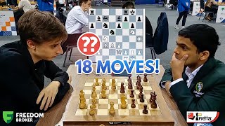 Daniil Dubov vs Nihal Sarin  An 18move Miniature  World Rapid 2022 [upl. by Chavez]