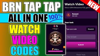 BRN Tap Tap Video Code  BRN Metaverse Coin Airdrop  BRN Tap Tap Watch Video Today Code Part 2 [upl. by Ielhsa]