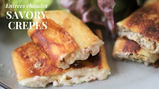 How to make creamy savory French crepes like in France  Ham cheese amp mushroom filling vegetarian [upl. by Pihc]