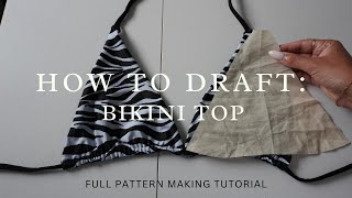 HOW TO MAKE  BIKINI TOP PATTERN  Pattern Making DIY BIKINI BEGINNER FRIENDLY diy sewing [upl. by Gracie]