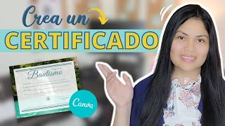 📜 Cómo crear un CERTIFICADO en CANVA [upl. by Phio]