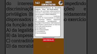 📙 DIREITO ADMINISTRATIVO PARA CONCURSOS  QUESTÃO 141 shorts concurso concursos direito [upl. by Nasas]