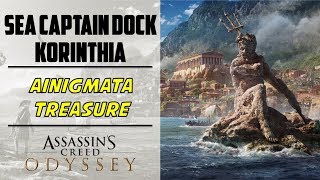 Sea Captain Dock Korinthia  Ainigmata amp Treasure Location  AC ODYSSEY [upl. by Oiramed845]