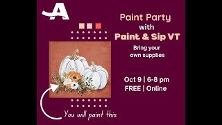 AARP NH Paint amp Sip Oct 2024 White Pumpkins [upl. by Aniaj598]