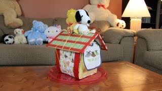 Snoopys Doghouse Diaper Cake How To Make [upl. by Eitra261]