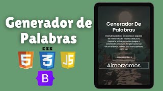 Generador de palabras con Bootstrap HTML CSS y JS [upl. by Vasili]