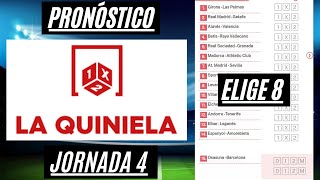 La Quiniela Jornada 4 Análisis Estadísticas Pronóstico Sencilla 6 dobles y Elige 8 [upl. by Natloz798]