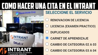 Cómo hacer una cita en el Intrant para la licencia de conducirexamen práctico teórico de conducir [upl. by Celestyna]