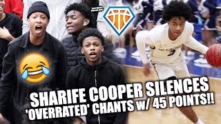 Sharife Cooper RESPONDS TO ‘OVERRATED’ CHANTS with 45 POINTS  Rival Fans GET HEATED [upl. by Deer599]