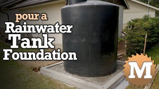 Drought Prepping  Rainwater Harvesting Tank Foundation  poured concrete amp pea gravel [upl. by Redleh]