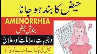 Menses Ka Band Hojana  Amenorrhea Treatment  Haiz Band Hone Ki Wajohat Or Ilaj In Urdu Hindi [upl. by Oiramed]