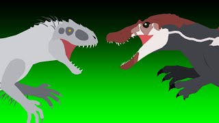 Spinosaurus vs Indominus rex  Stick Nodes animation [upl. by Timothy471]