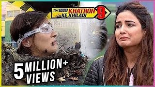 Jasmin Bhasin BREAKSDOWN After Watching Ridhima Pandit Stunt  Khatron Ke Khiladi 9 [upl. by Papotto183]