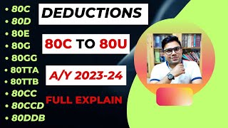 Deductions 80C To 80U  Income Tax Deductions Chart  Deduction 80C To 80U Under Income Tax [upl. by Corrianne]