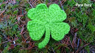 Crochet 4 Leaf Clover I Crochet Leaves I Crochet Shamrock [upl. by Mixam]