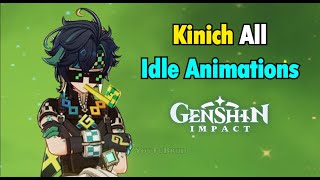 Kinich all Idle Animations and Pause Menu Genshin [upl. by Eivad]