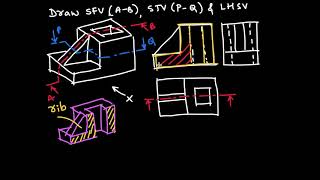 Basics of Sectional orthographic views Part 2 Technical drawing Engineering drawing [upl. by Margie]