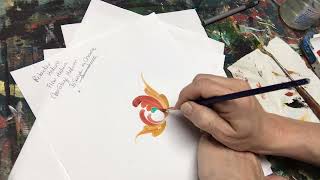 Painting stroke work tutorial and a Freehand Telemark Rosemaling flower  ASMR painting Art of Lise [upl. by Heath]