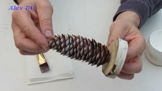 Deko Idee für Weihnachten aus Naturmaterialien  Basteln mit TannenzapfenKleine Weihnachtsbaum [upl. by Maura]