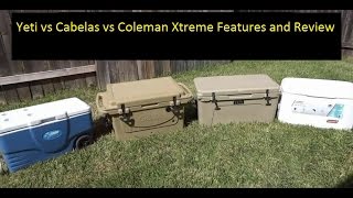 Yeti vs Cabelas vs 2 Coleman coolers review [upl. by Pier]