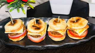 Mini Pita Bread Chicken Burger  Homemade Pita Bread Recipe [upl. by Afirahs]